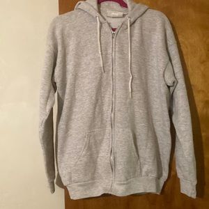 Women’s size large gray hooded sweatshirt.